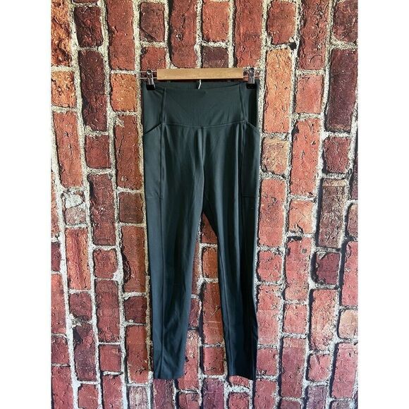 Girlfriend Collective Womens Green Cropped Leggings w/ Pockets Size Small - Picture 1 of 3